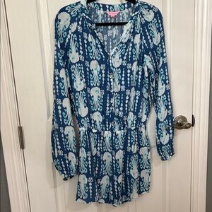 Lilly Pulitzer Blue and White romper